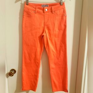 Nygard Cropped Mid Rise Ankle Slits Peach Stretch Summer Woman Size 6 NWOT